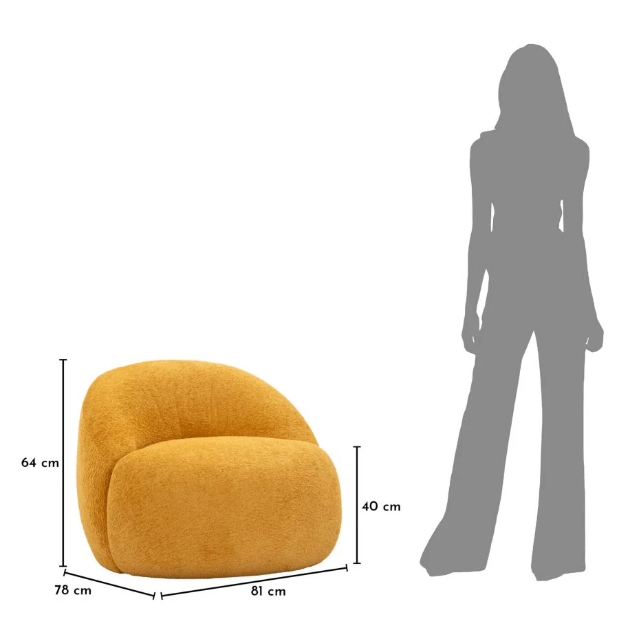 Poltrona Ginevra Senape Bouclé Con Struttura In Plywood Imbottitura In Schiuma E Poliestere 81x78x64 Cm - Image 9