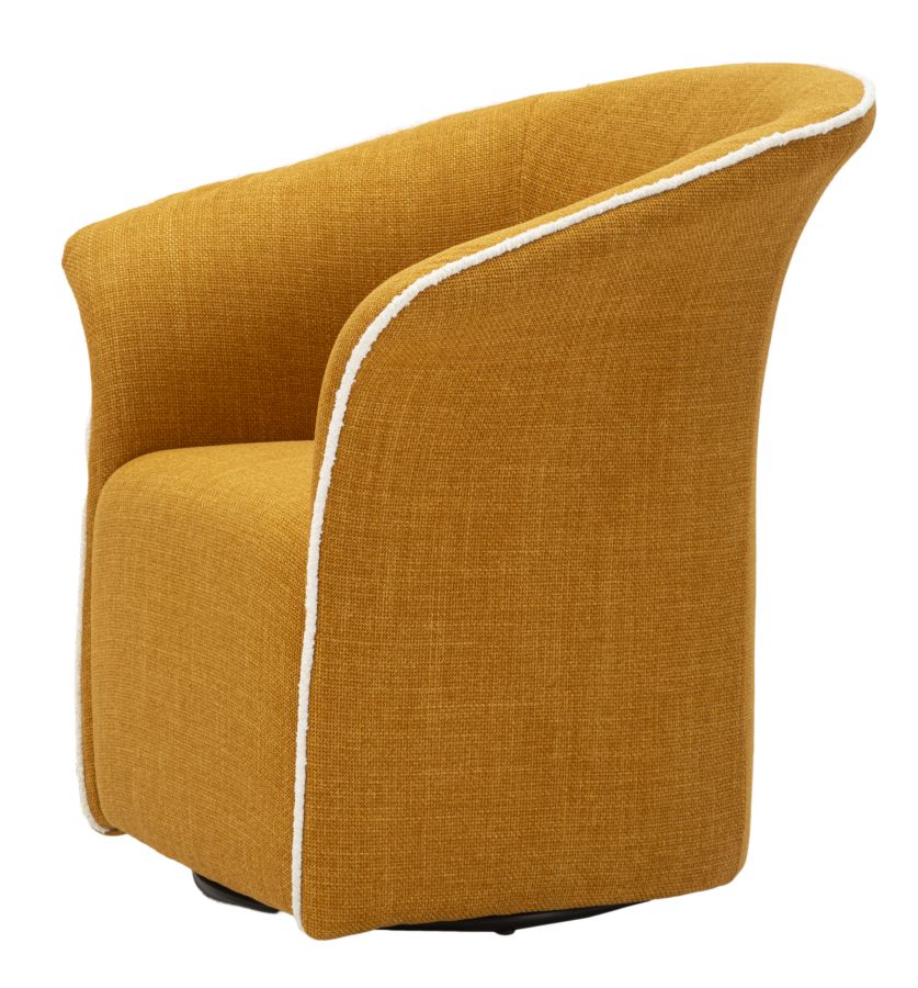 Poltrona Girevole Siena Senape 83,5X66X80 Alta 42 cm - Image 3