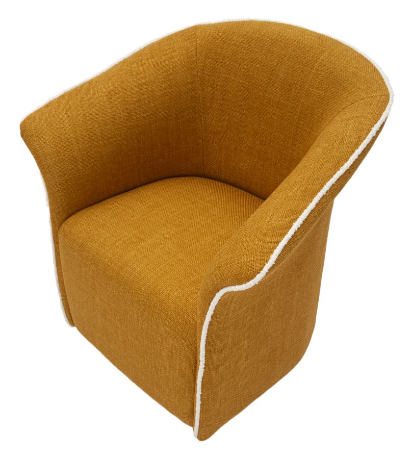 Poltrona Girevole Siena Senape 83,5X66X80 Alta 42 cm - Image 4
