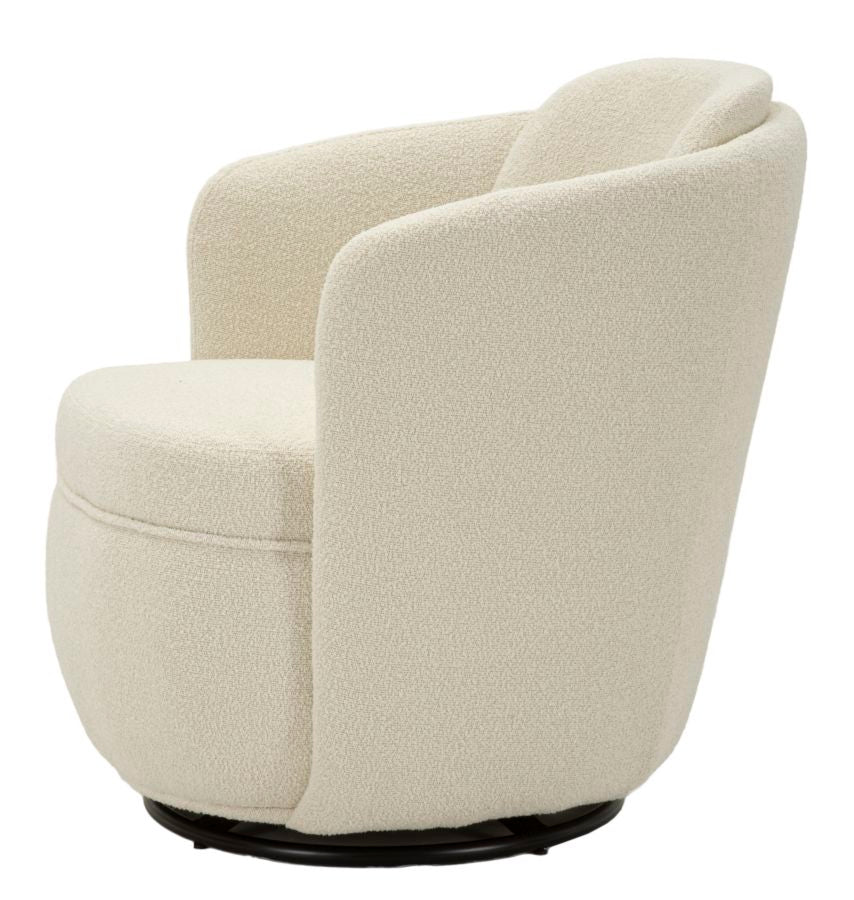 Poltrona Girevole Torino Crema 70X72X75 Alta Seduta 44,5 - Image 3