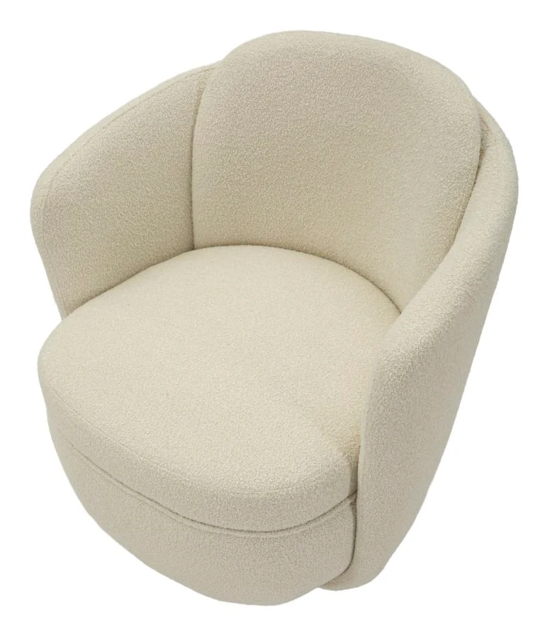 Poltrona Girevole Torino Crema 70X72X75 Alta Seduta 44,5 - Image 4