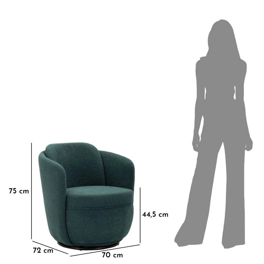 Poltrona Girevole Torino Ottanio 70X72X75 Alta 44,5 cm - Image 11