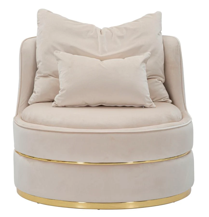 Poltrona Eleganza Paris Space Crema e Oro ø 84x72 cm - Image 2