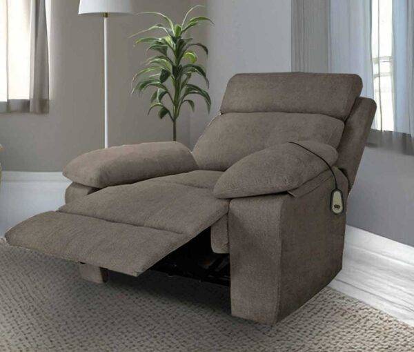 Poltrona Recliner Motorizzata POSEIDON 92x93x101 cm con Aiuto Alzata e Telecomando Tortora