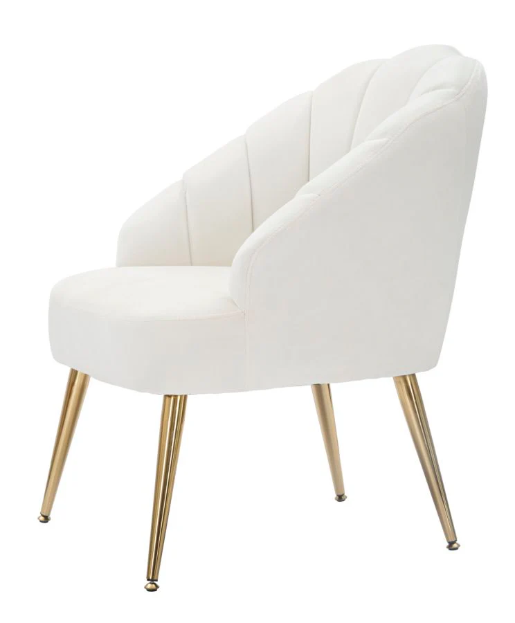 Poltrona Shell Velluto Crema Elegante 65x69x84 - Image 2
