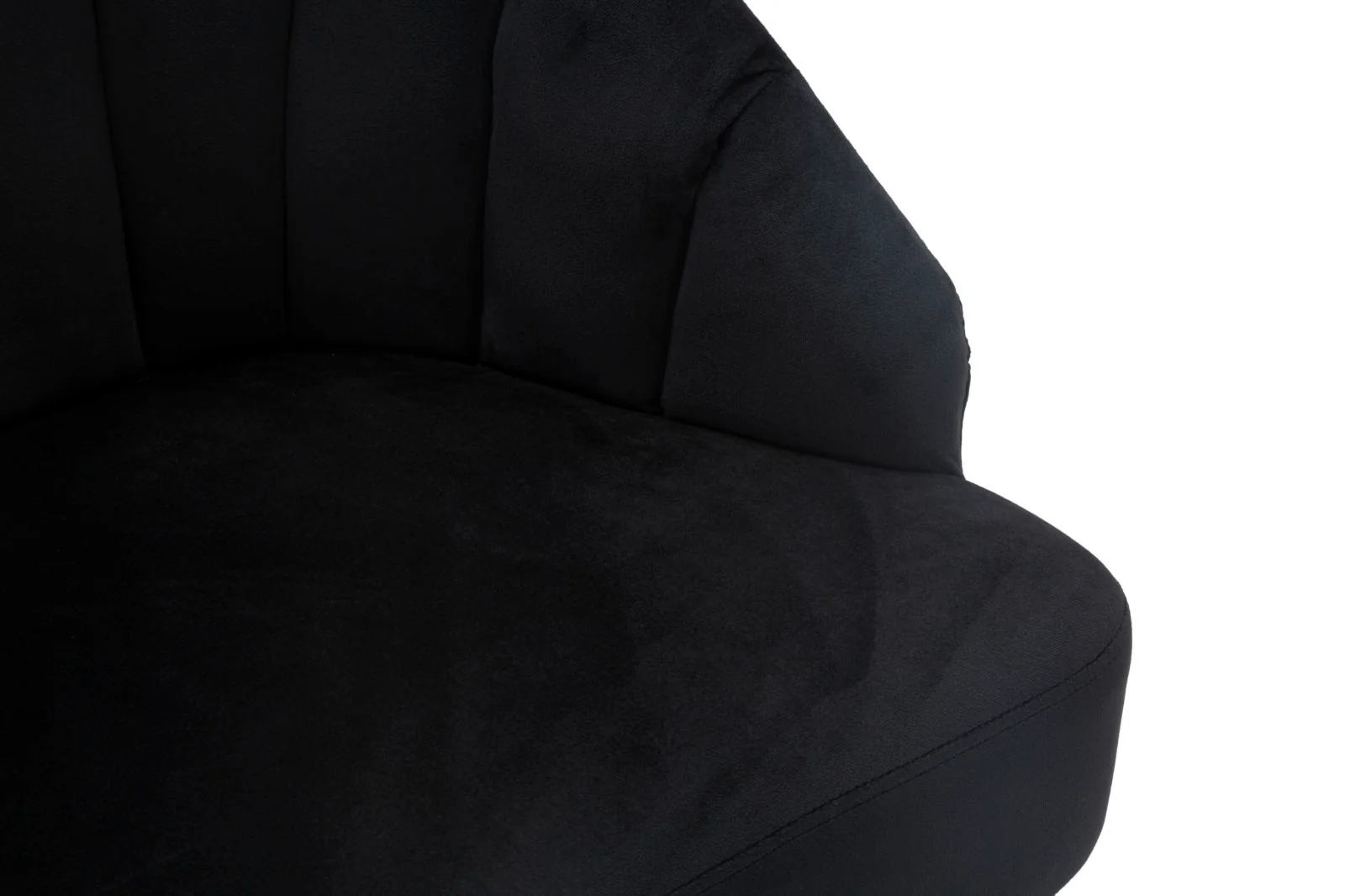 Poltrona Shell Elegante in Velluto Nero 65x69x84 cm - Image 3