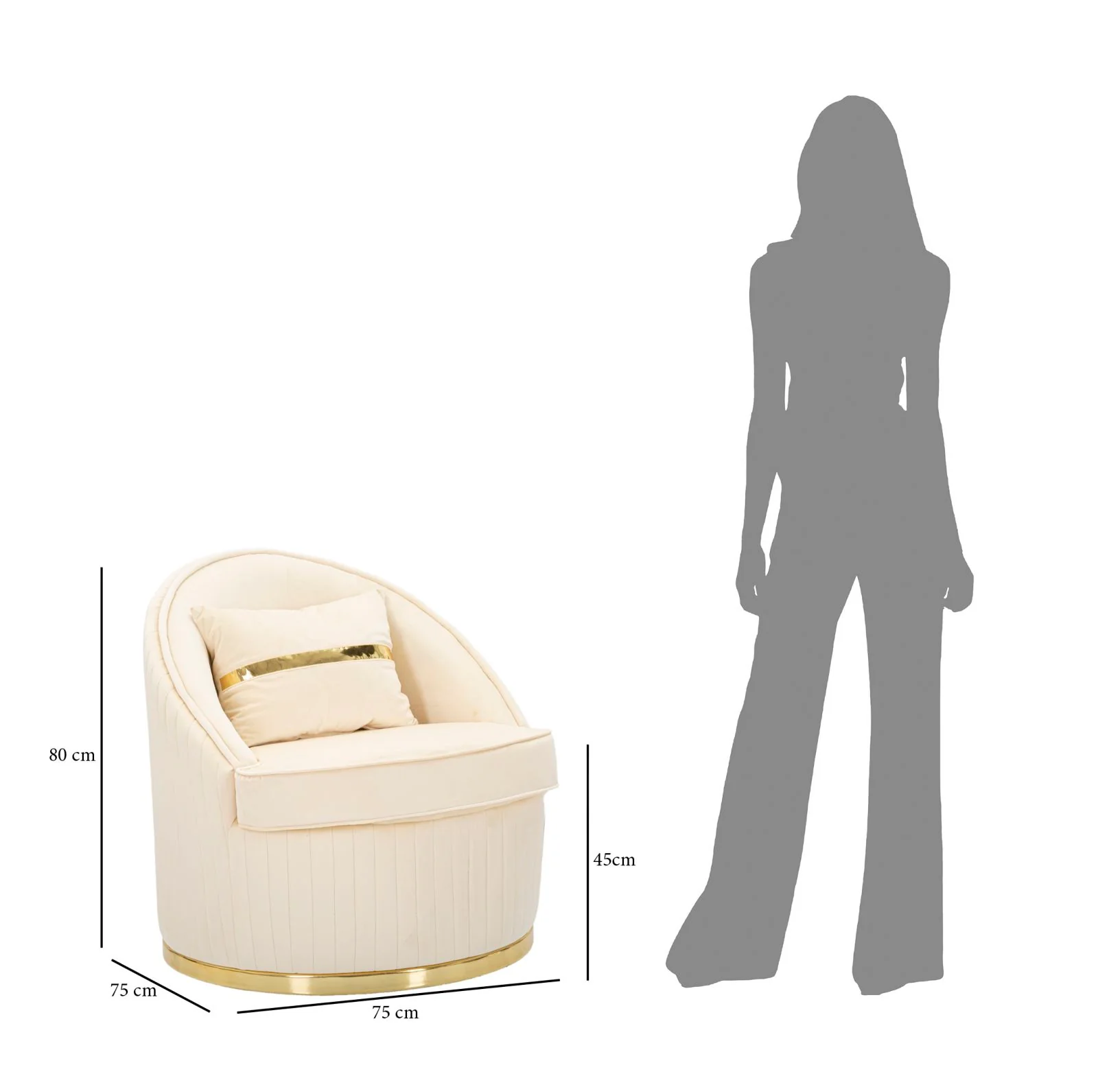 Poltrona Space Plus Elegante Crema Ø75x80 cm - Image 9