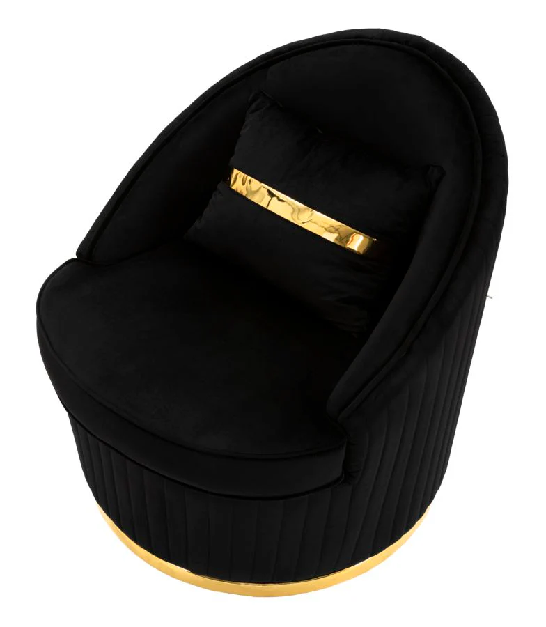 Poltrona Space Plus Eleganza Nera Ø75x80 - Image 4
