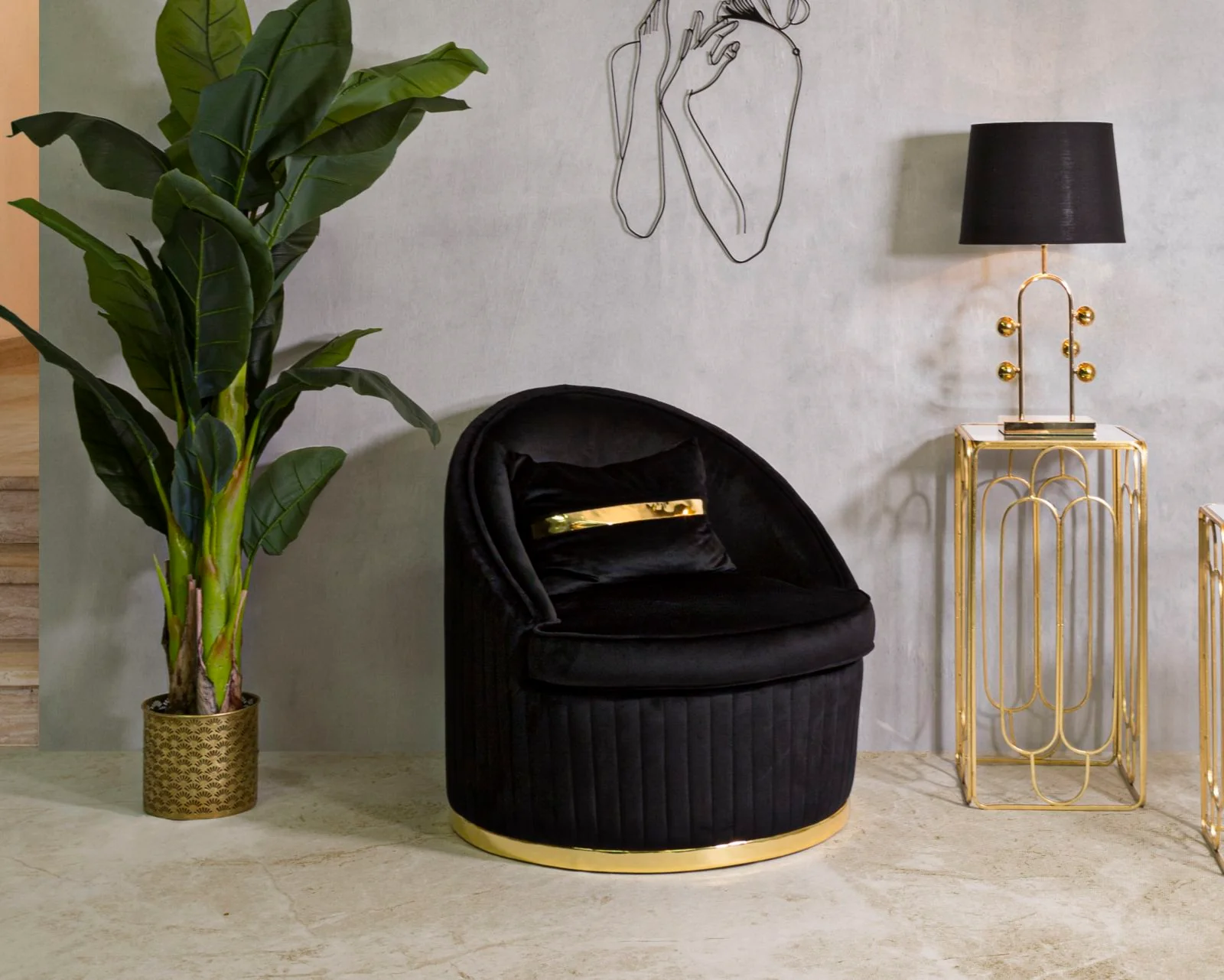 Poltrona Space Plus Eleganza Nera Ø75x80 - Image 8