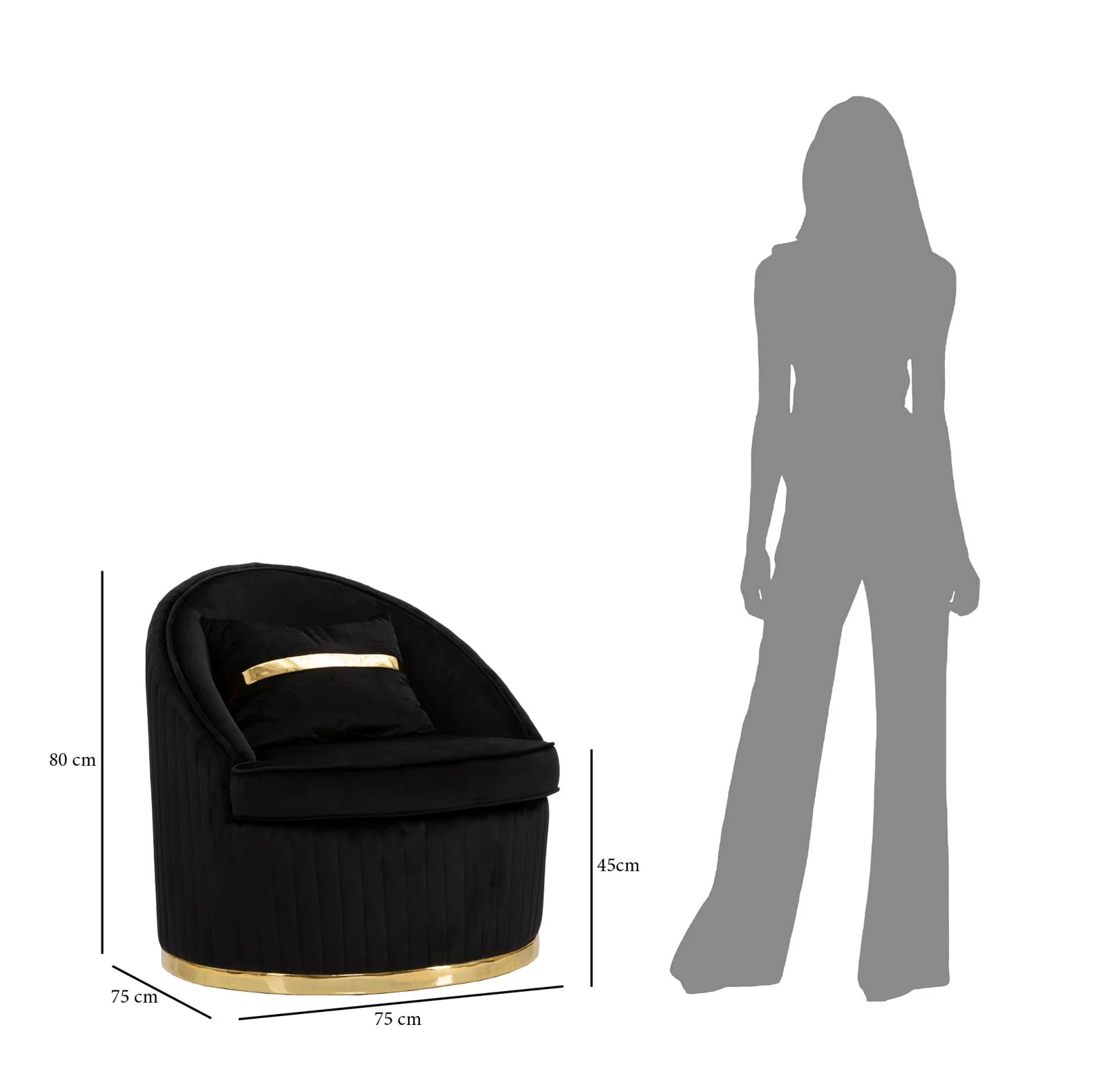 Poltrona Space Plus Eleganza Nera Ø75x80 - Image 9