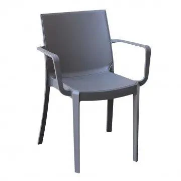 Poltrona in polipropilene Victoria con braccioli - Dimensioni: 55x58x82cm