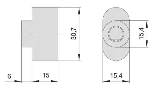 Pomolo cilindro sabbiato cromato in ottone, per cilindri predisposti - Image 2