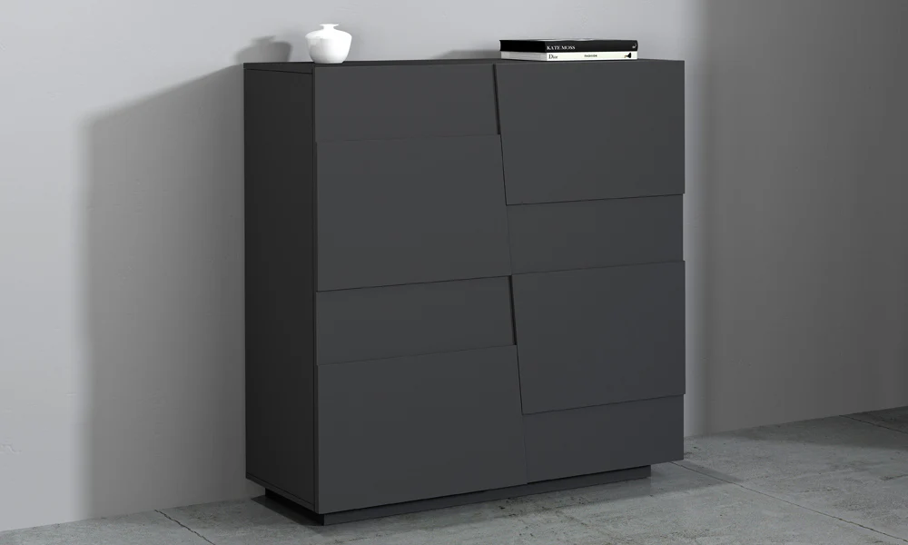 Madia Alta 4 Ante PONGO – 120x44x126 cm, Design Moderno, Made in Italy