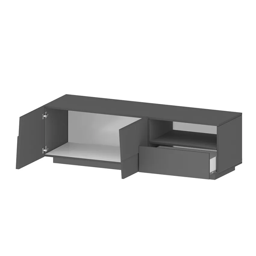 Porta TV PONGO 150 cm - Antracite Opaco, Design Moderno Made in Italy - Image 3