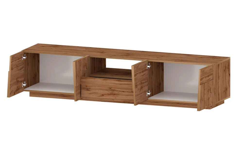 Porta TV PONGO 220 cm - Mobile Moderno con 4 Ante, Cassetto e Vano a Giorno - Image 3