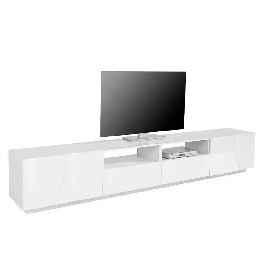 Porta TV in Bianco Laccato Alien Lowboard 260 x 43 x 46 cm - Image 3