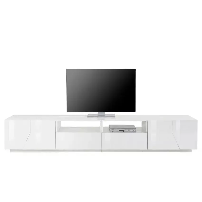 Porta TV in Bianco Laccato Alien Lowboard 260 x 43 x 46 cm - Image 4