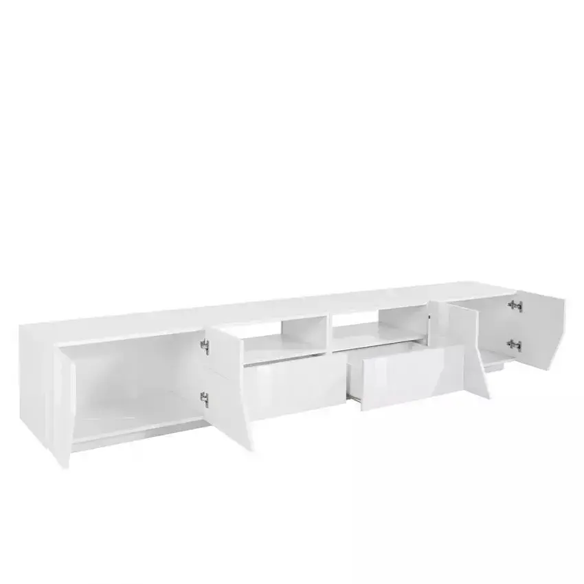 Porta TV in Bianco Laccato Alien Lowboard 260 x 43 x 46 cm - Image 6