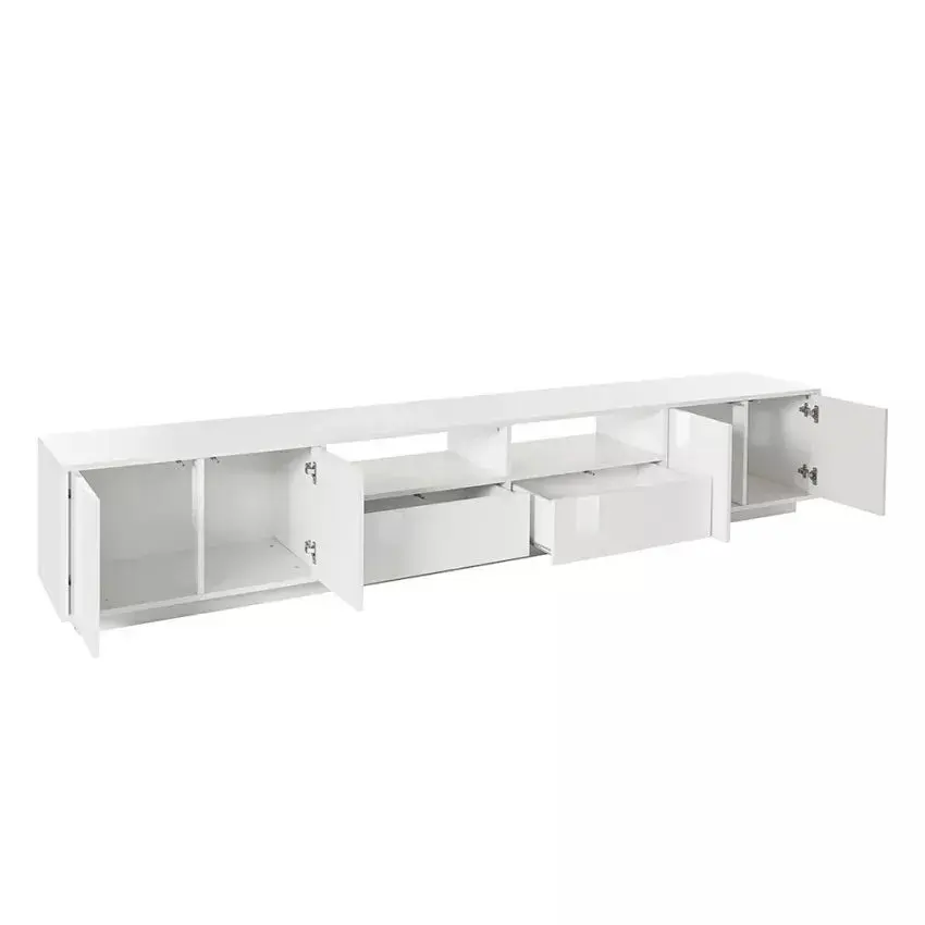 Porta TV Bloom Lowboard 260 x 41,4 x 46 cm - Bianco Laccato - Image 3