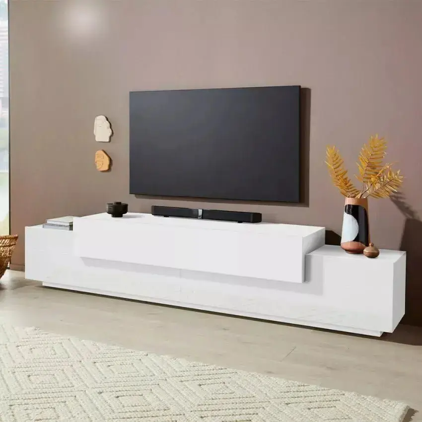 Porta TV CORO Bianco Laccato 240cm 240 x 45 x 51,6 cm