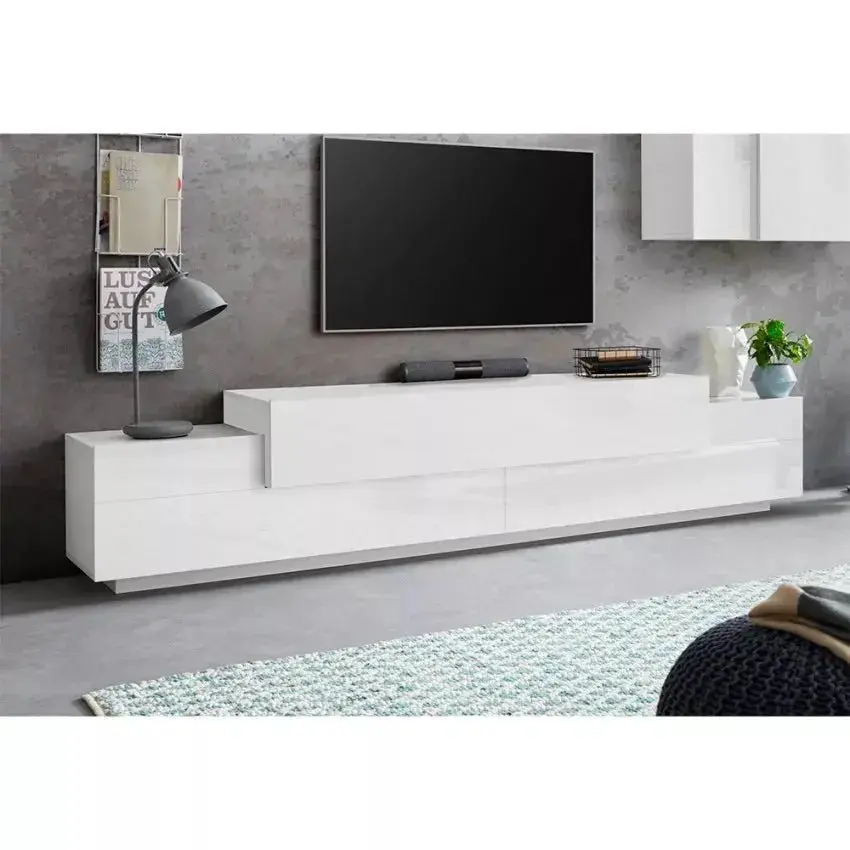 Porta TV CORO Bianco Laccato 240cm 240 x 45 x 51,6 cm - Image 2