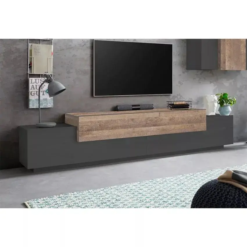 Porta TV Corona - 240 x 45 x 51,6 cm - Antracite/Quercia 356K - Image 2