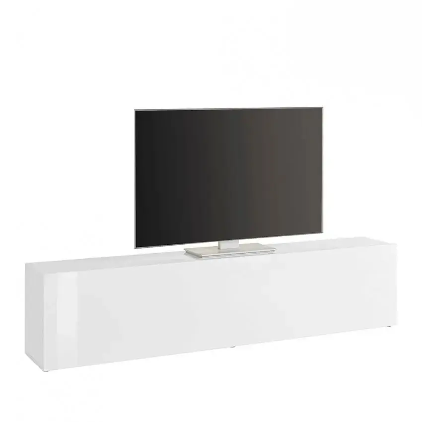 Modern Porta TV 1 Anta a Ribalta Maruska Bianco Lucido - Image 2
