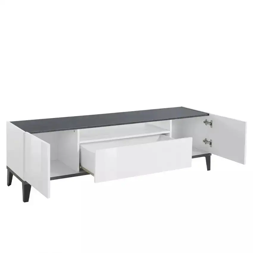 Porta TV Sunrise Bianco Lucido - 160 x 40 x 47 cm - Image 2
