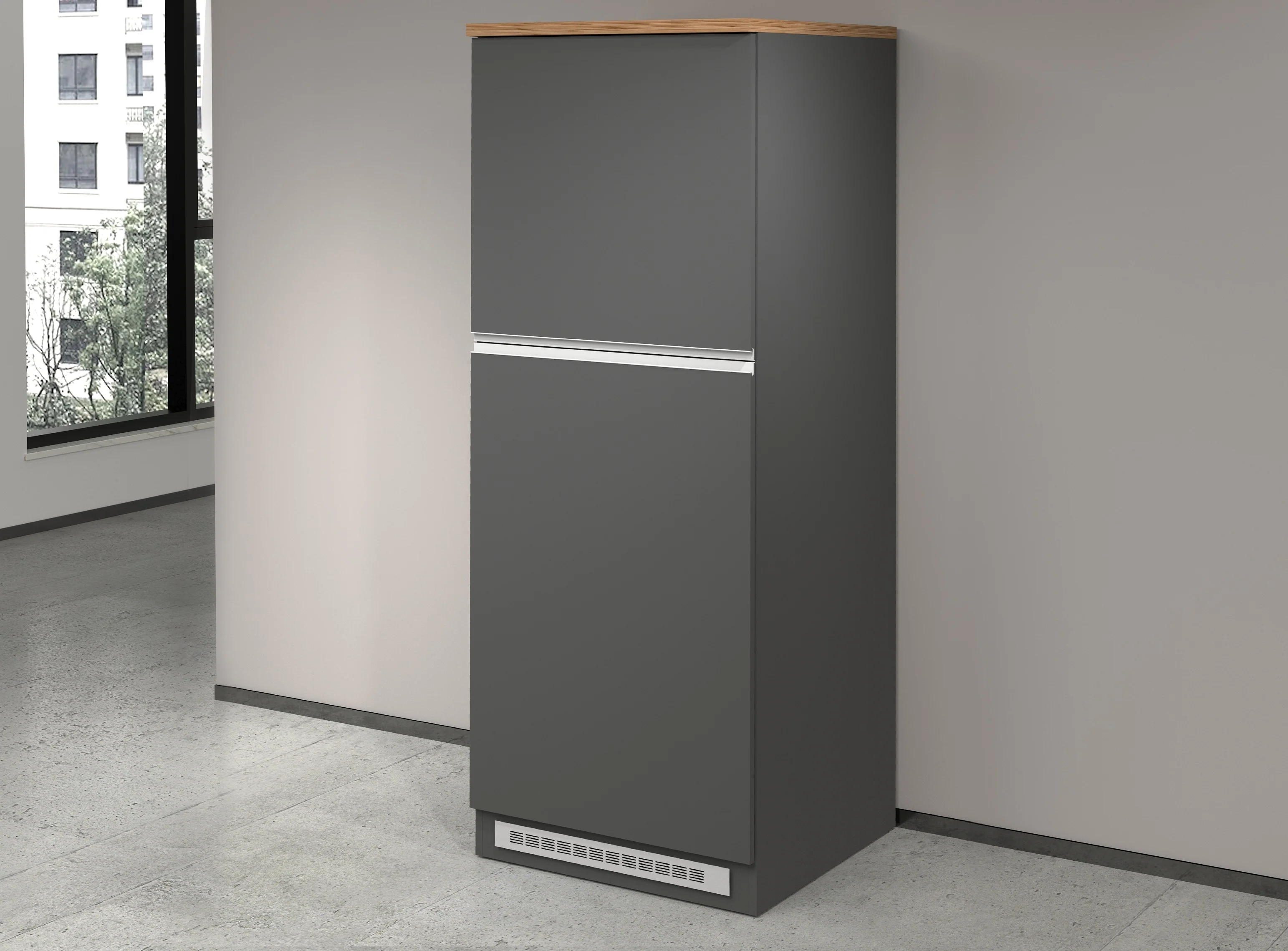 Colonna Porta Frigo SOLE - Antracite e Rovere Wotan, Design Moderno - Image 3