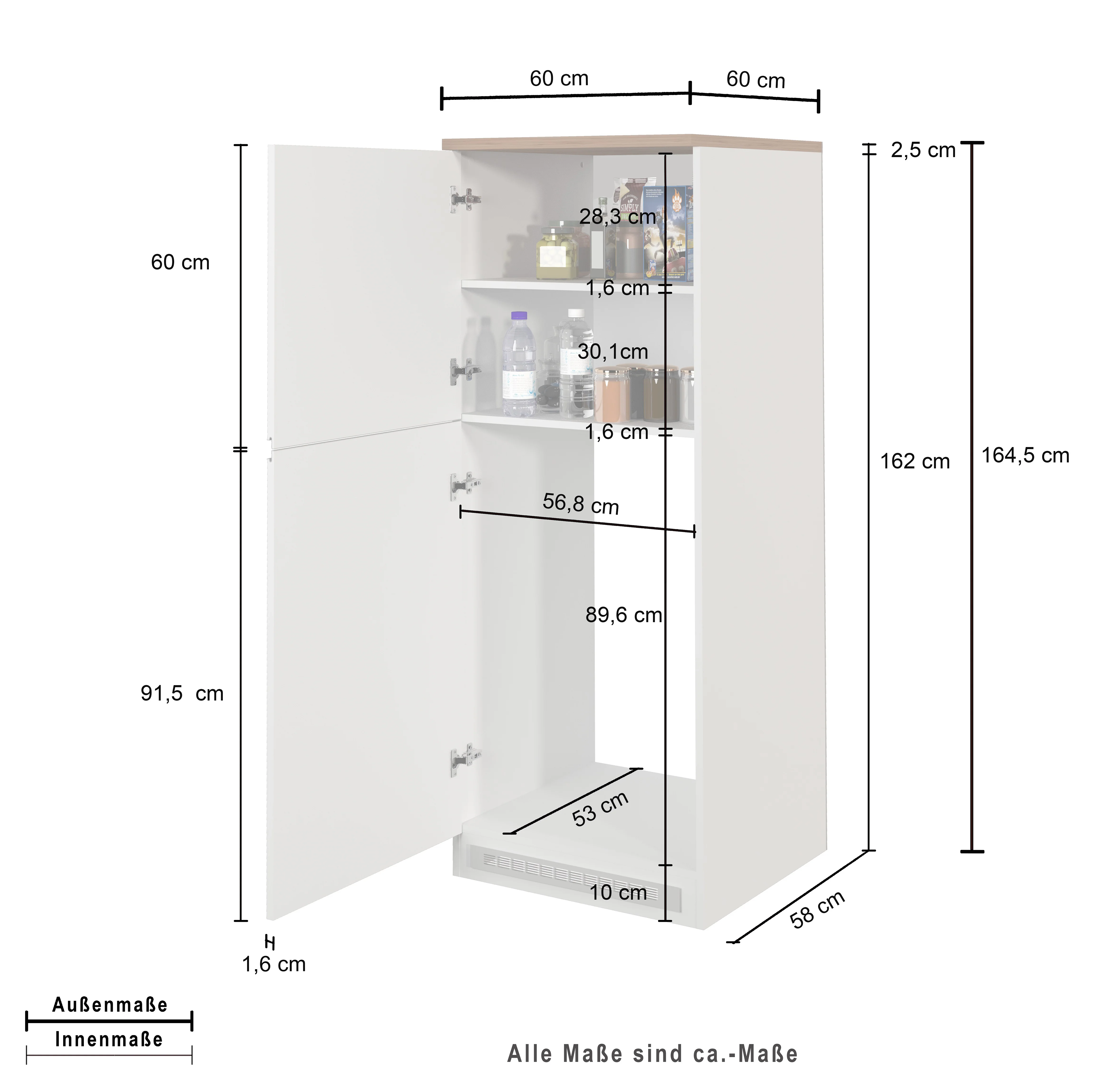 Colonna Porta Frigo SOLE - Antracite e Rovere Wotan, Design Moderno - Image 8