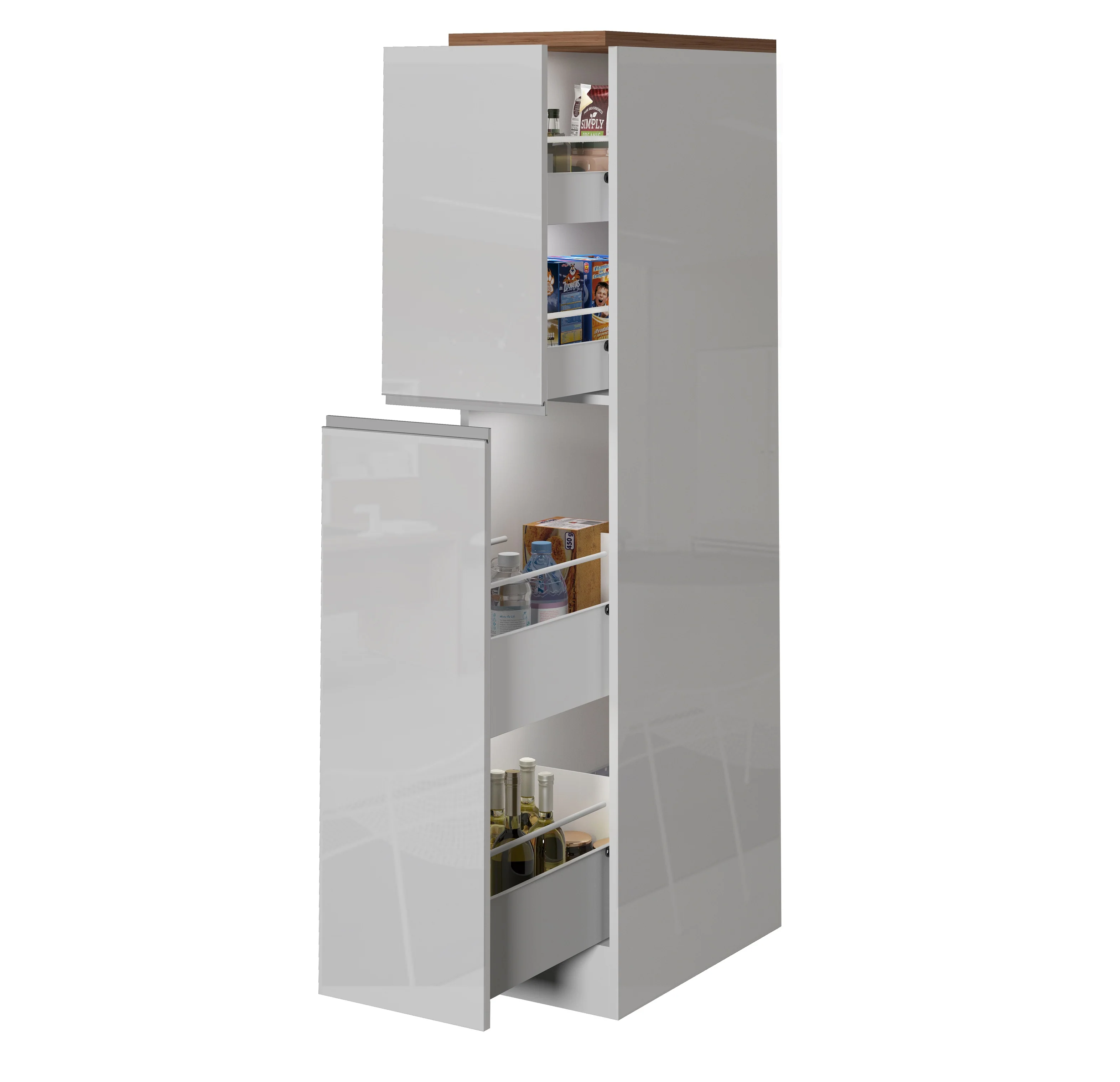 Colonna Portaspezie SOLE - Bianco/Rovere Wotan, Moderna e Elegante