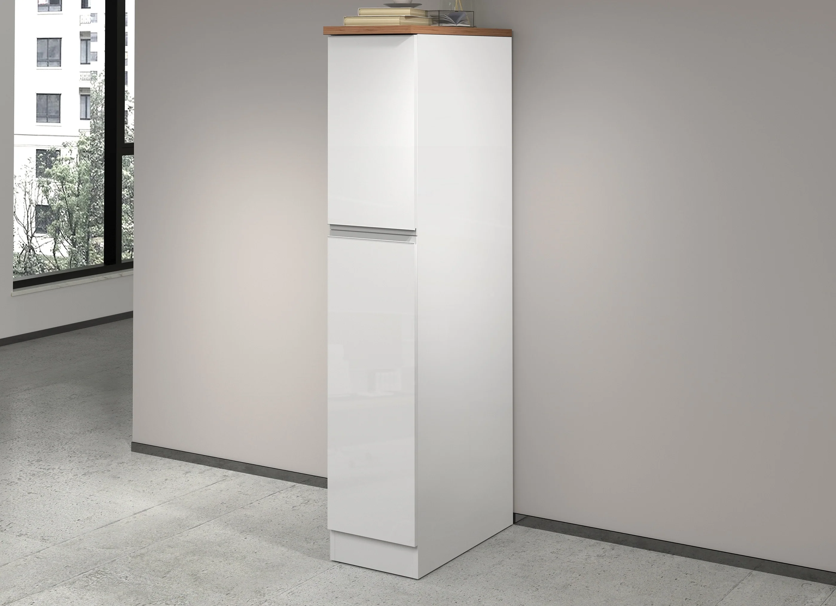 Colonna Portaspezie SOLE - Bianco/Rovere Wotan, Moderna e Elegante - Image 2