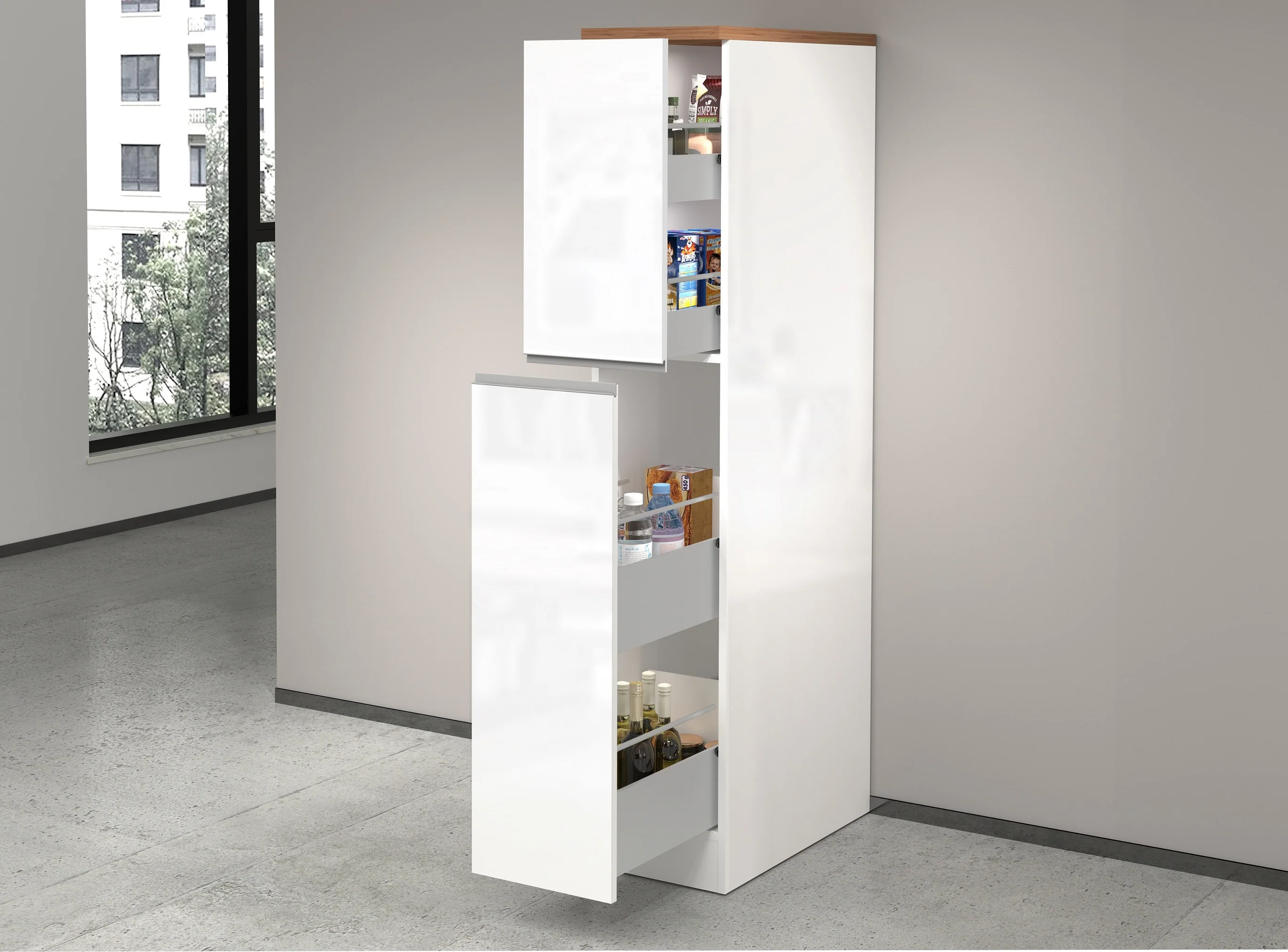 Colonna Portaspezie SOLE - Bianco/Rovere Wotan, Moderna e Elegante - Image 3