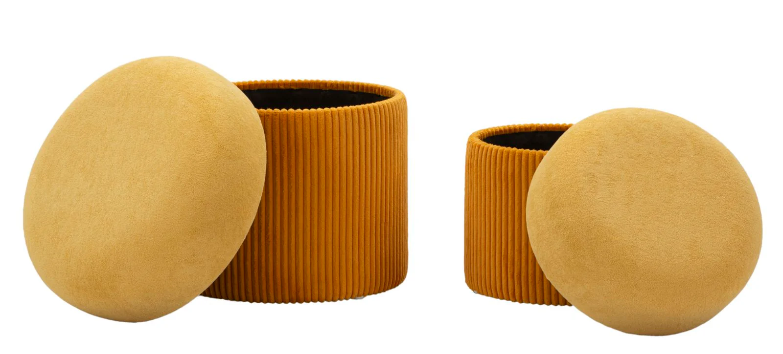 Puff C/Contenitore Aspen Senape Set 2 Pz Ø 42X44-35X37 - Image 6