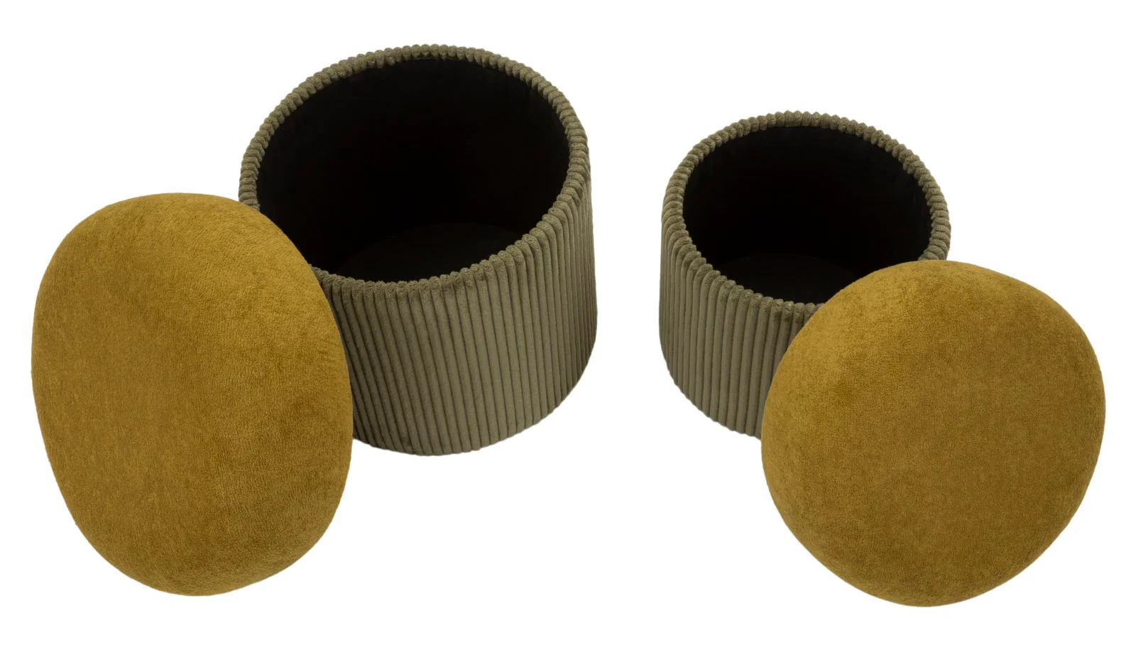 Puff C/Contenitore Aspen Verde Set 2 Pz Ø 42X44-35X37 - Image 4