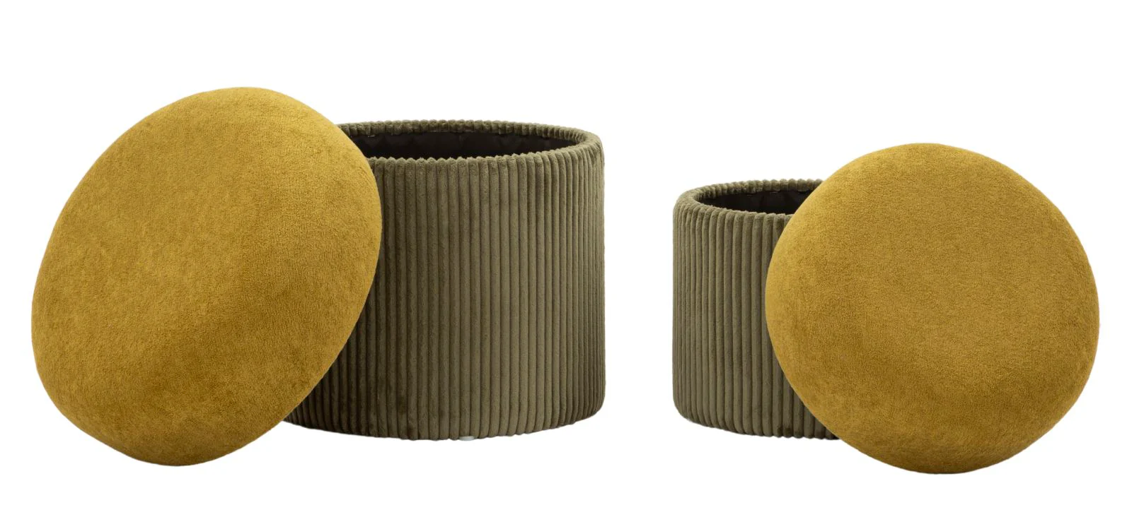 Puff C/Contenitore Aspen Verde Set 2 Pz Ø 42X44-35X37 - Image 6