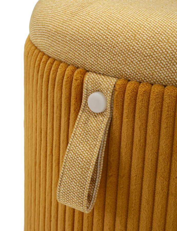 Puff C/Contenitore Bolzano Senape Set 2 Pz Ø 38X38-32X28 - Image 3
