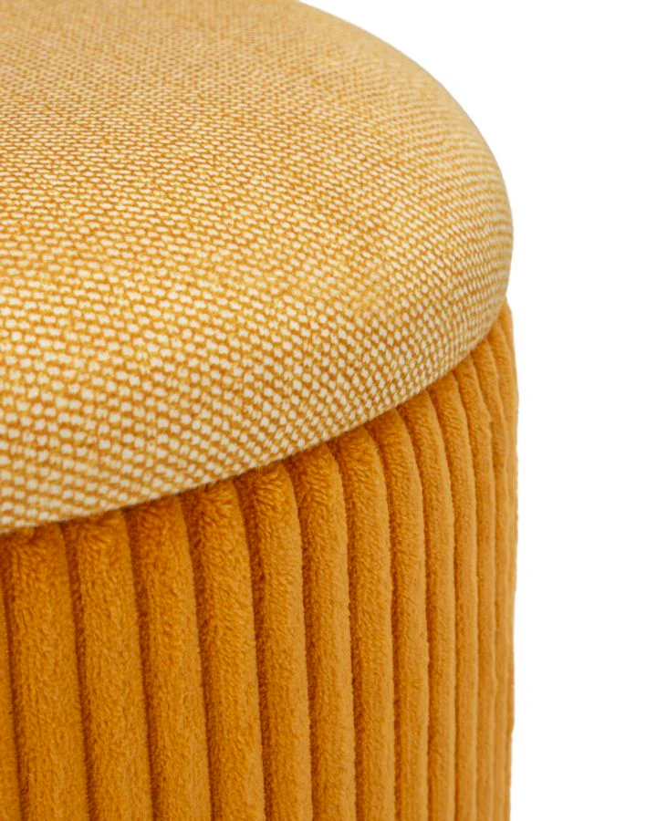 Puff C/Contenitore Bolzano Senape Set 2 Pz Ø 38X38-32X28 - Image 4
