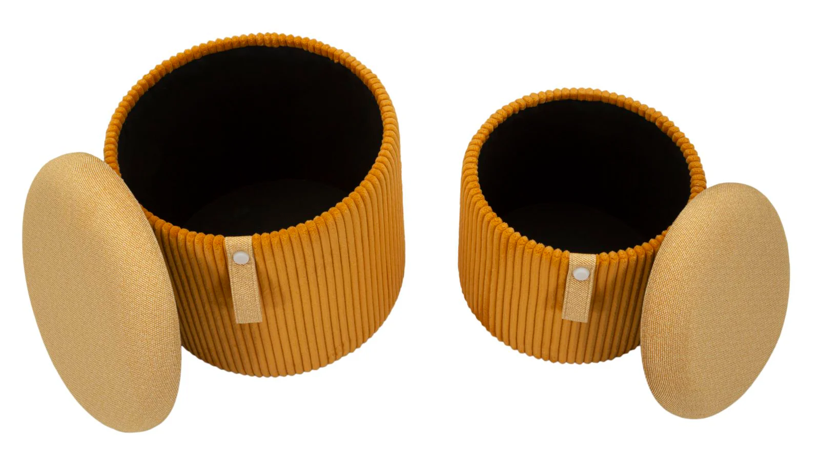 Puff C/Contenitore Bolzano Senape Set 2 Pz Ø 38X38-32X28 - Image 7