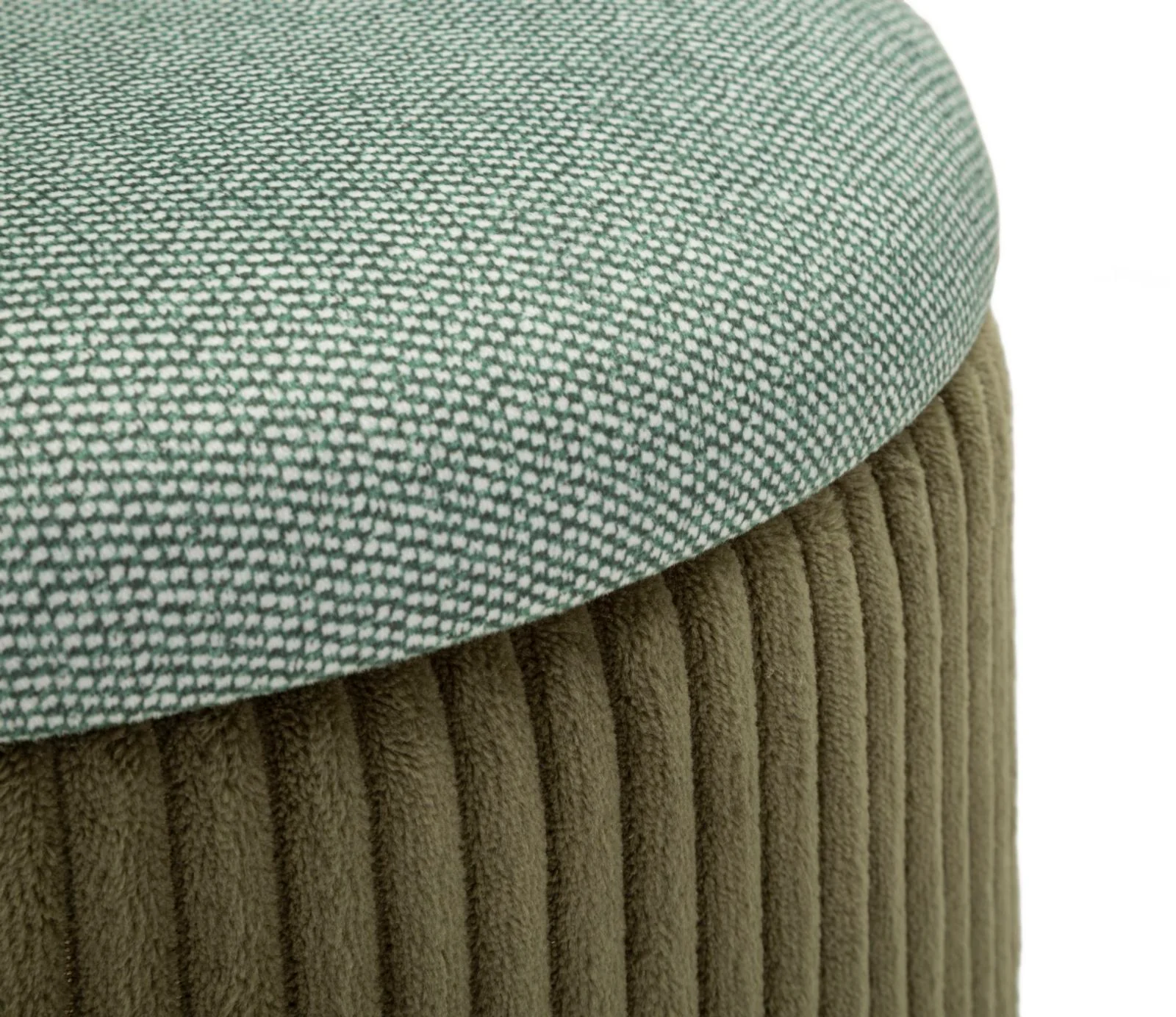 Puff C/Contenitore Bolzano Verde Set 2 Pz Ø 38X38-32X28 - Image 4