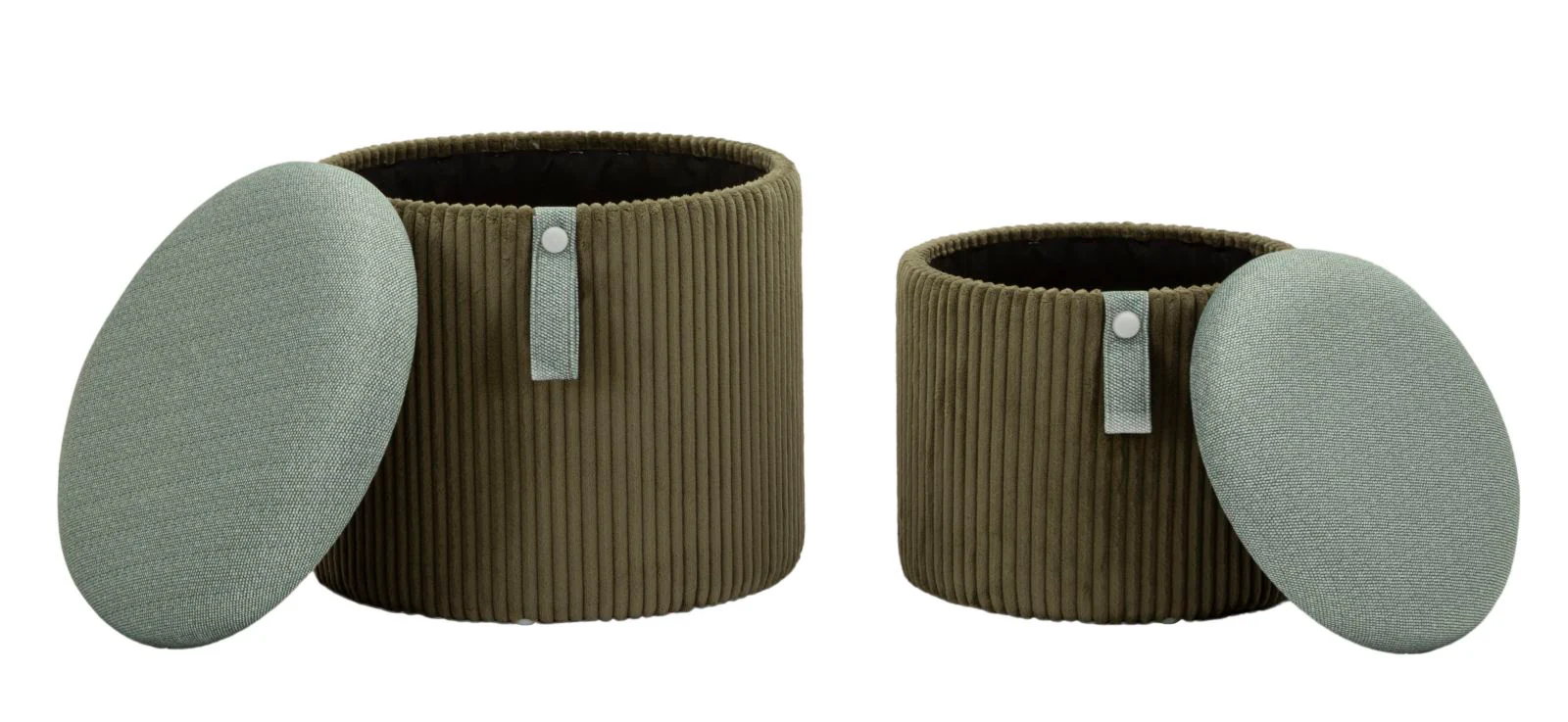 Puff C/Contenitore Bolzano Verde Set 2 Pz Ø 38X38-32X28 - Image 6