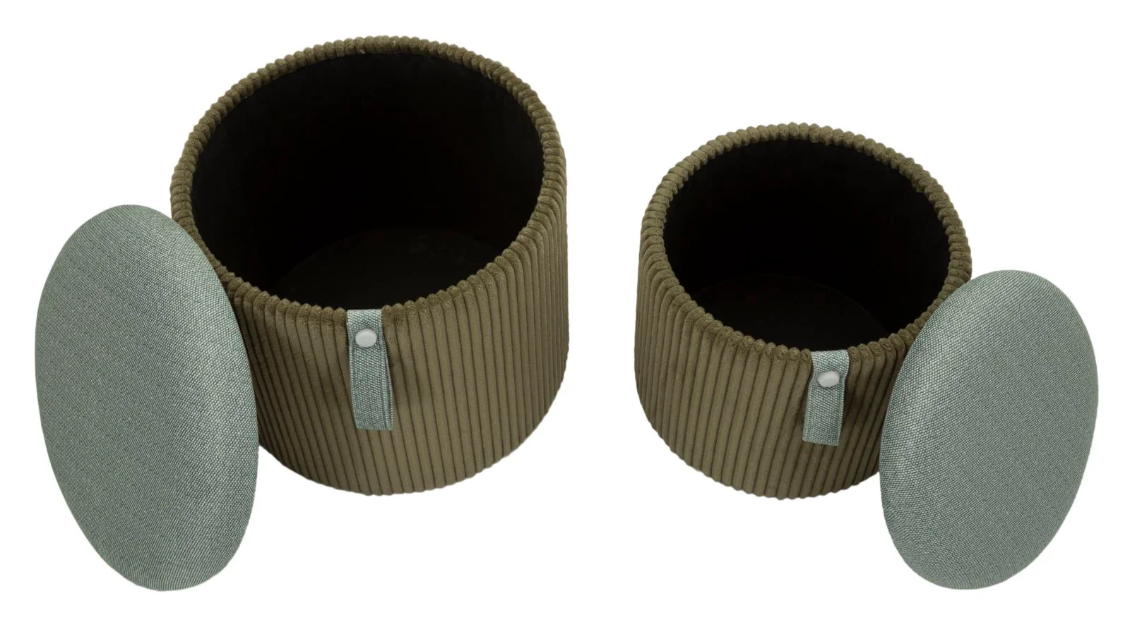 Puff C/Contenitore Bolzano Verde Set 2 Pz Ø 38X38-32X28 - Image 7