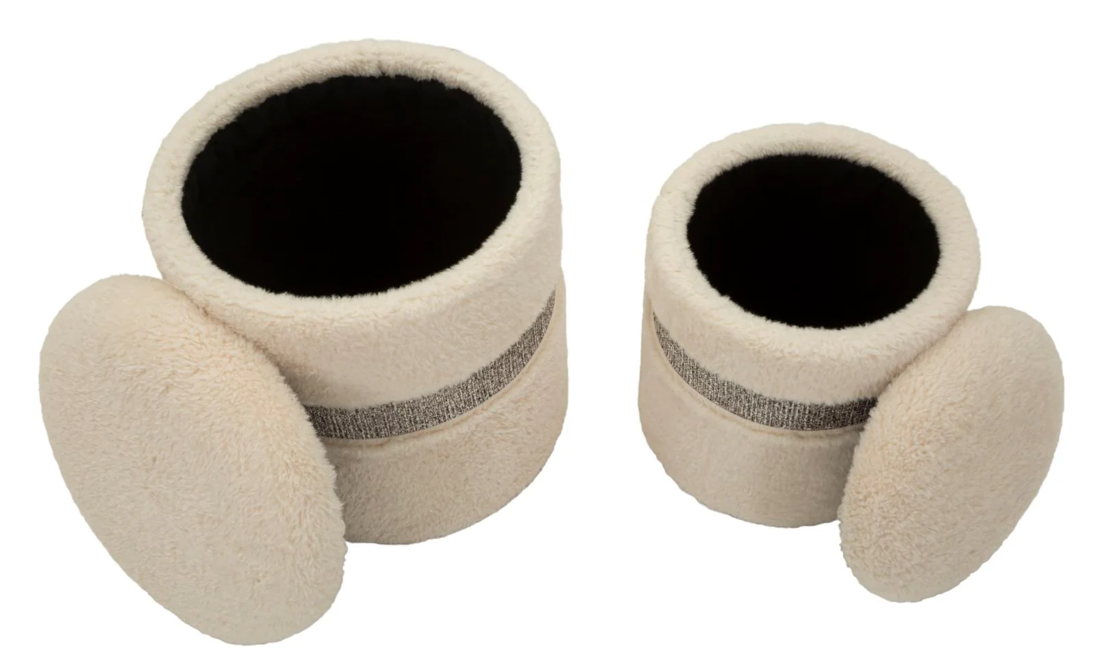 Puff C/Contenitore Saint-Moritz Crema Set 2 Pz Ø 40X47-32X38 - Image 4