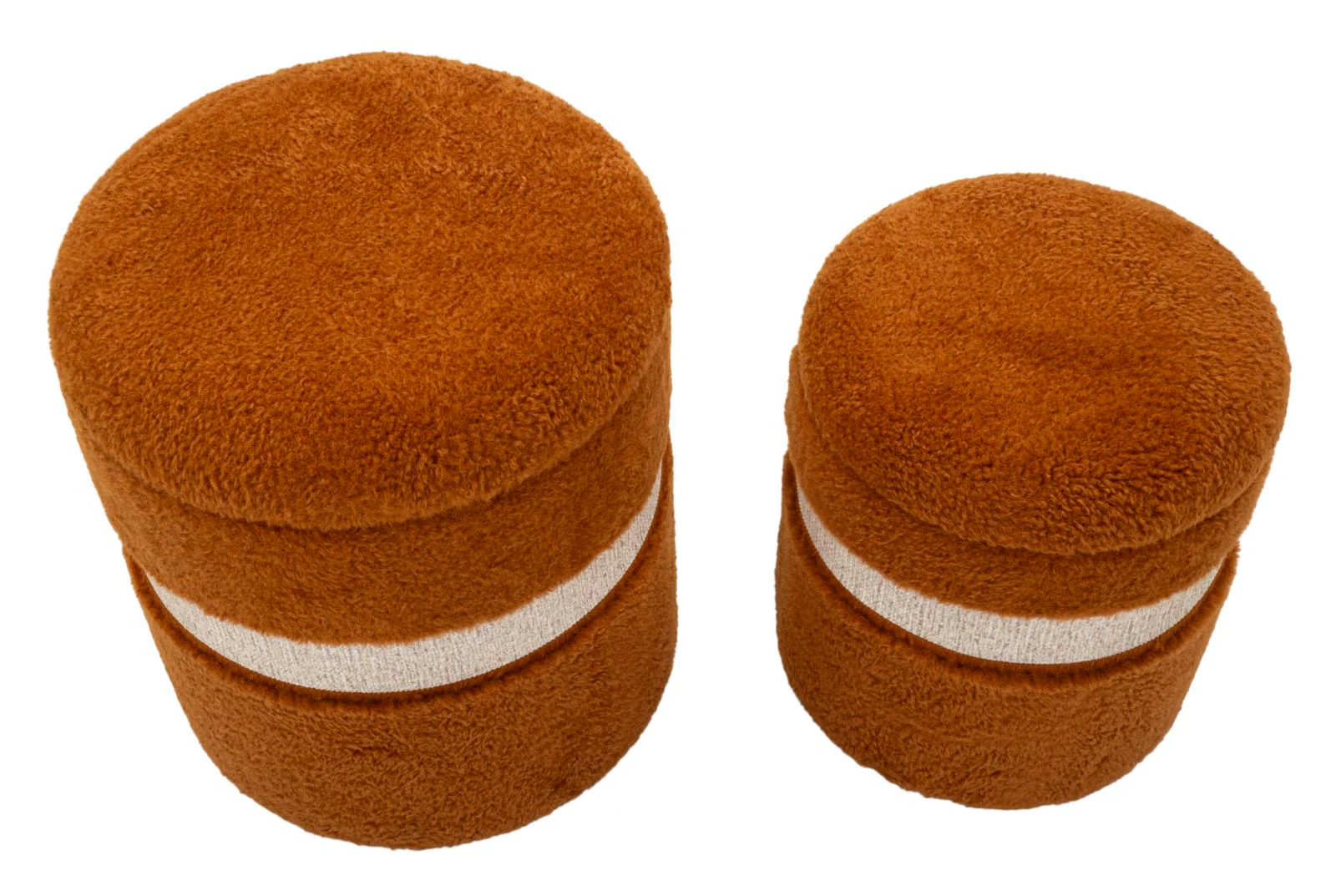Puff C/Contenitore Saint-Moritz Marrone Set 2 Pz Ø 40X47 - Image 2