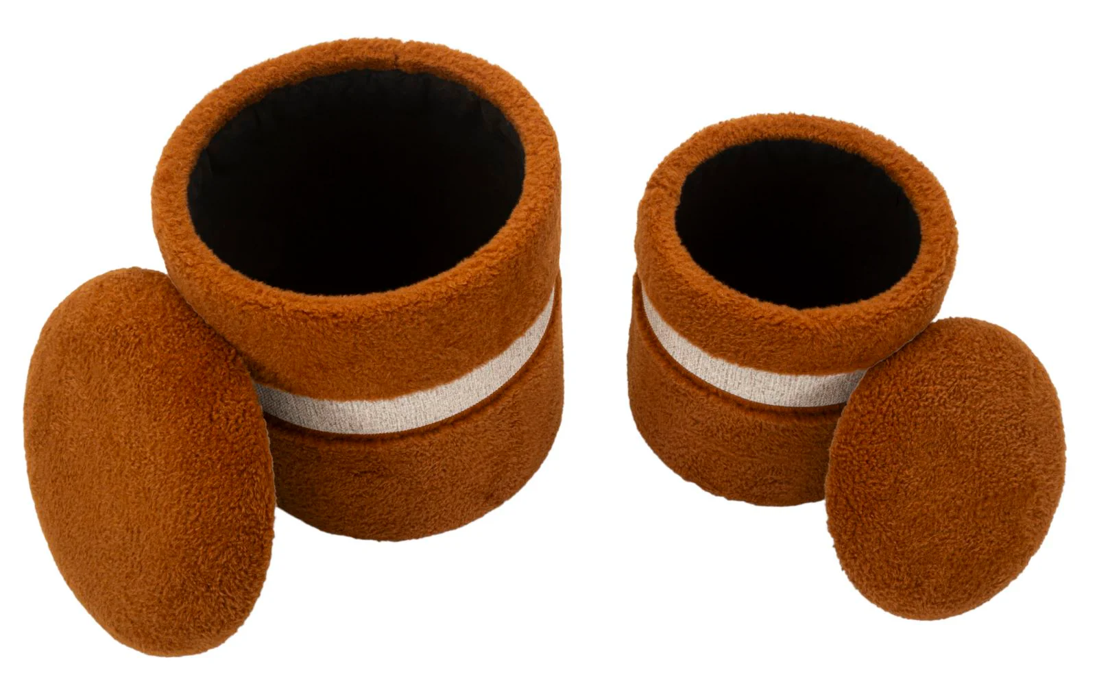 Puff C/Contenitore Saint-Moritz Marrone Set 2 Pz Ø 40X47 - Image 4