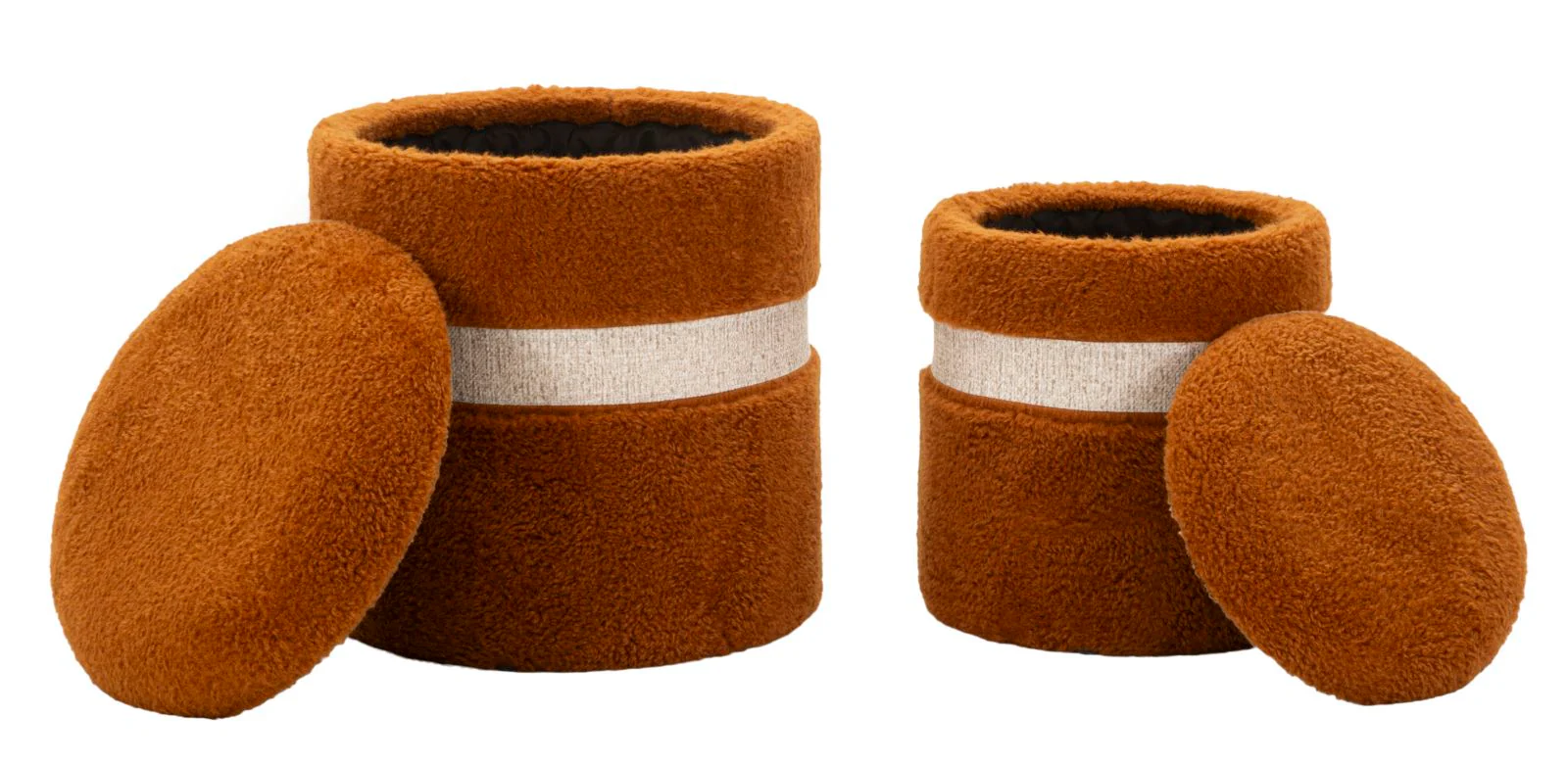 Puff C/Contenitore Saint-Moritz Marrone Set 2 Pz Ø 40X47 - Image 7