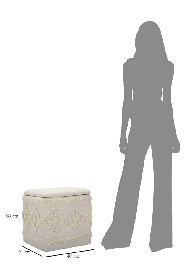 Pouf Contenitore Elegante in Tessuto Damasco Quadrato 40x40x40 cm - Image 8