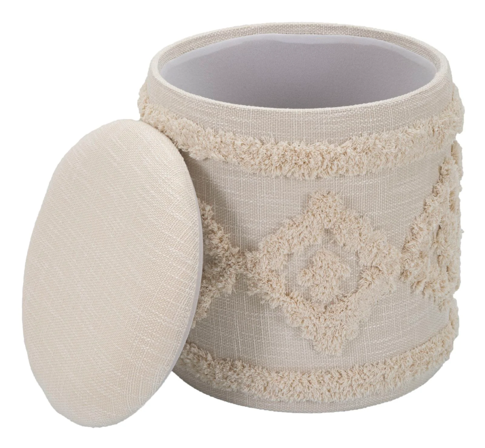 Pouf Damasco Rotondo con Contenitore Ø 35x40 cm - Image 3