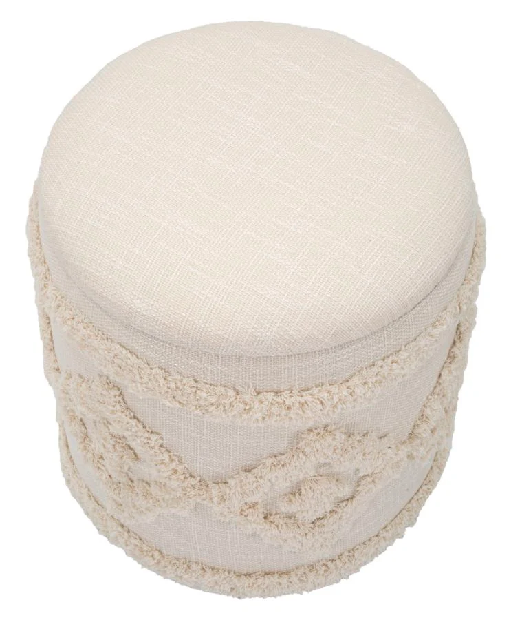 Pouf Damasco Rotondo con Contenitore Ø 35x40 cm - Image 4