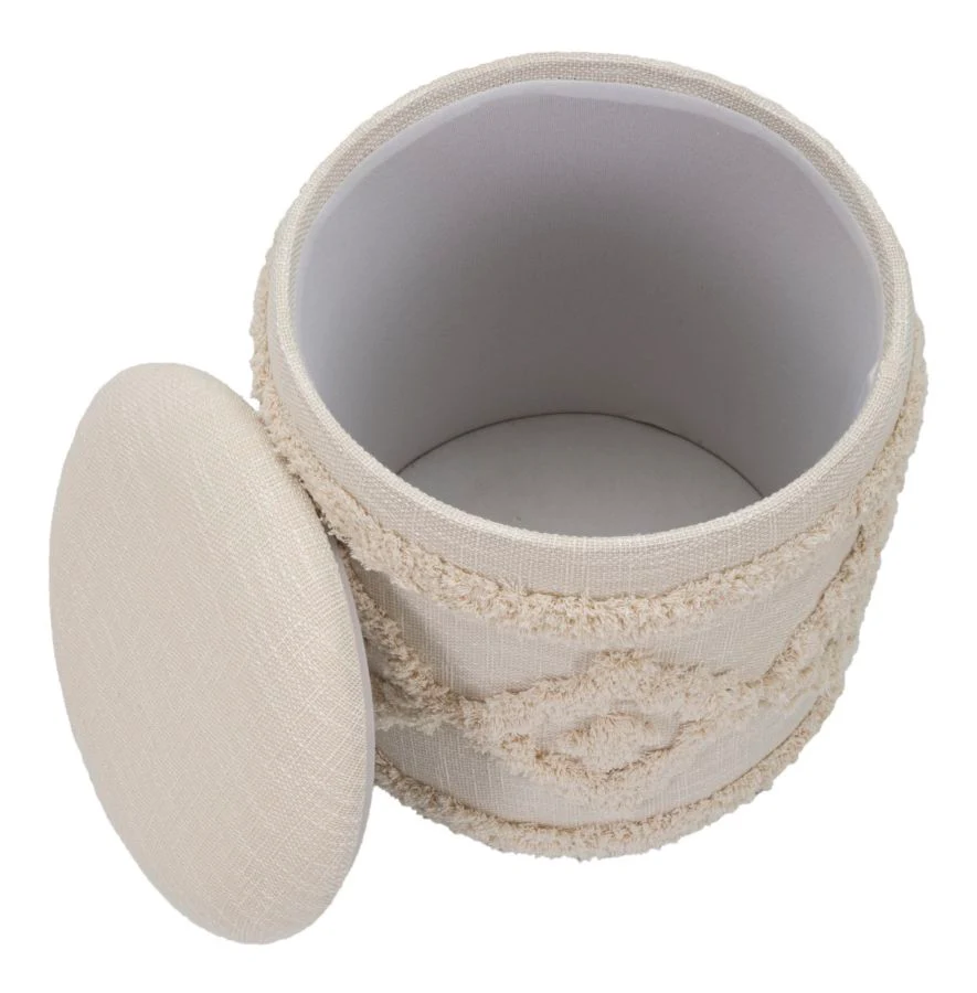 Pouf Damasco Rotondo con Contenitore Ø 35x40 cm - Image 6